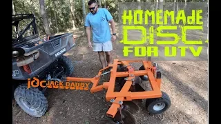 Homemade DIY disc for UTV or 4 wheeler ATV.  restored old farm equipment gets new life behind ranger