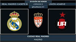 Real Madrid Cadete B - Unión Adarve | División de Honor Cadete 2022/23 | Jornada 8
