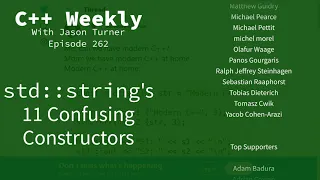 C++ Weekly - Ep 262 - std::string's 11 Confusing Constructors