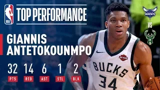 Giannis Antetokounmpo Dominates (32/14/6) In Win vs. Hornets | October 23, 2017