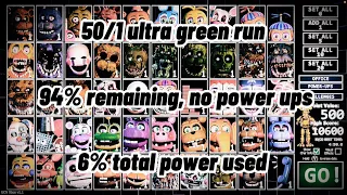 Ultimate Custom Night: 50/1 Mode ultra greenrun (94% remaining, no power ups)