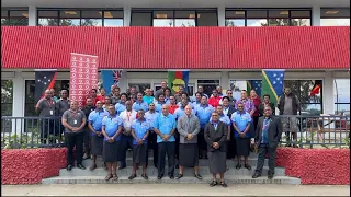 Fiji's Minister for i-Taukei Affairs visits the Vodafone Vanuatu main office