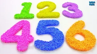 Learn To Count 123 for Children Numbers 1 to 10 with Play Doh Squishy Glitter Foam|Learn colours