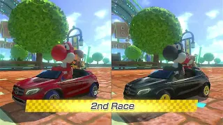 Mario Kart 8 Deluxe | 2 Player (Black Yoshi vs Red Yoshi) | 4K