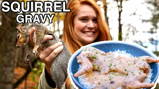 My GIRLFRIEND Harvested Her FIRST Squirrel!! ( Delicious Squirrel Gravy Recipe ) Catch Clean Cook