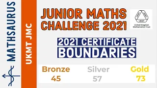 UKMT Junior Maths Challenge 2021 Gold Silver Bronze boundaries (+Kangaroo + Olympiad) - JMC 2021