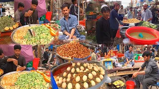 Ramadan street food in Afghanistan | Channa Egg | Chatni Salat | Kachalan | Iftar street food