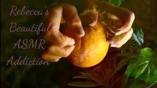 Orange peel play! (No talking only) Amazing, close up sounds of oranges peeled & sectioned~ASMR