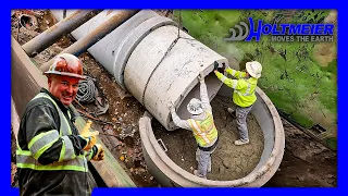 Installing a Manhole - Nicollet County Ravine Stabilization Project