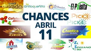 Resultados del Chance del Jueves 11 de Abril de 2024  Loterias 😱🤑💰💵