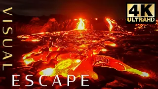 Real Lava - Relaxing Visuals and Sounds of Lava Flowing into the Ocean for Sleeping