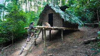 Build a Big House Out of Wood and Vines Alone in 5 Day - The Journey to Build a Farm / Part 1