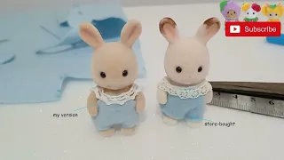 How to make store-bought Sylvanian Families baby clothes ベビー服の作り方 #シルバニアファミリー #SylvanianFamilies