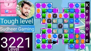 Candy crush saga level 3221 । Tough level । No boosters । Candy crush 3221 help । Sudheer Gaming