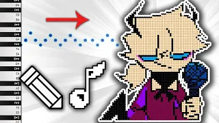 What SELEVER Sounds Like on Piano - Draw and Listen - MIDI Art - How To Draw - Pixel Art - FNF