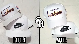 Cap Cleaning & Reshaping | How to remove stains on white hats using bleach BEFORE & AFTER (Tagalog)