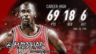 Michael Jordan Career High Highlights vs Cavaliers (1990.03.28) - 69pts! (HD 720p 60fps)