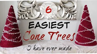 Easiest DIY Cone Trees. Made with Yarn. For Christmas or anytime.