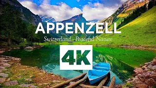 Beautiful Aerial View Of Swiss Mountains in Appenzell, Switzerland In 4K Ultra HD