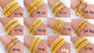 Latest gold bangle designs with weight and price