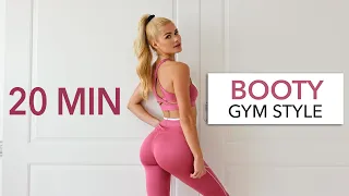 20 MIN BOOTY, GYM STYLE - Circuit Training with breaks / no quads, only booty / Weight & Booty Band