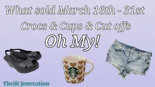 What sold from 3/16 - 3/31. Crazy 2 weeks with over $1700 in gross sales! Had sales, sent offers!