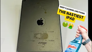 Deep Cleaning and Fixing The NASTIEST IPAD I’ve Ever Seen in My Life 🤢🤮 #gross #ipad #apple #nasty