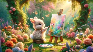 Cute Bunny Rabbits - Calm Inspiring Music Background Playlist to Work Study Relax or De-Stress