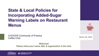 State & Local Policies for Incorporating Added-Sugar Warning Labels on Restaurant Menus