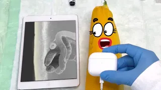 Funny Doodles And Their Daily Adventures! fruitsurgery, Zucchini with worms, Colorful Life