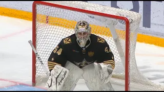Serebryakov saves with his glove