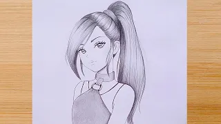 How to draw Anime GIRL  - step by step || Pencil Sketch for beginners