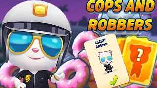 Talking Tom Gold Run COPS AND ROBBERS event Agent Angela vs Roy Raccoon + Lucky Card Gameplay