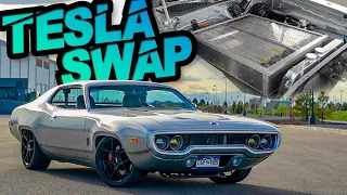 Tesla Swap Plymouth SURPRISES 700HP Turbo Dodge Dart! (He Built his Own EV Muscle Car)