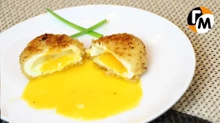 Fried Poached Eggs Recipe (ENG, DEU sub) CRISPY EGGS — Hungry Guy Recipes, #37