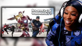 When THE AVENGERS had a CIVIL WAR at the airport Reaction | Blank Boy Is HILARIOUS 🤣