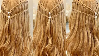 Elegant Waterfall Braid Hairstyle | New Hairstyle | Hairstyle for beginners| Hairstyle for Long Hair