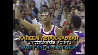 NBA History: Kareem-Abdul Jabbar passes Wilt Chamberlain as the NBAs All-Time leading scorer in 1984