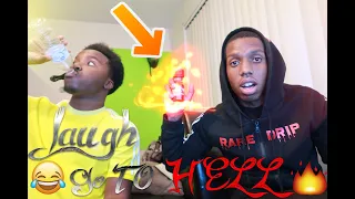 IF YOU LAUGH YOU GO TO H3LL 🔥😂 (EAT CAYENNE PEPPER )