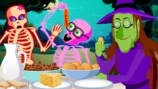 Haunted Skeleton Family Dinner Party | Funny Crazy Song For Kids | Nursery Rhyme Street