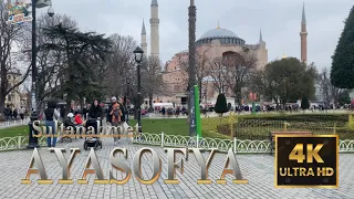 ISTANBUL TURKEY 2024 -AYASOFYA MOSQUE - SULTANAHMET SQUARE - GULHANE - CEMBERLİTAS 4K WALKING TOUR