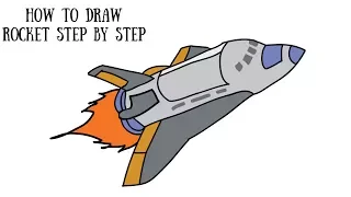 How to Draw A Rocket step by step For Kids Draw NASA Rocket Launcher .