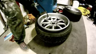 HOW TO - Stretching 215/40 tires onto 18x10" wheels.