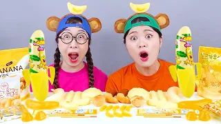 Dessert jaune, gelée de banane Mukbang DONA