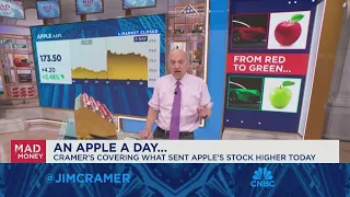 Jim Cramer looks at Apple and Tesla's stock flips