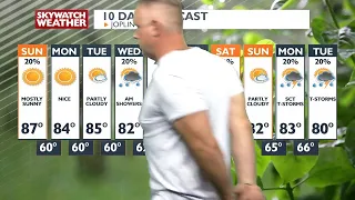 Newscast Blooper: Chief Meteorologist Doug Heady stretching on camera