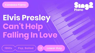 Elvis Presley - Can't Help Falling In Love (Lower Key) Piano Karaoke