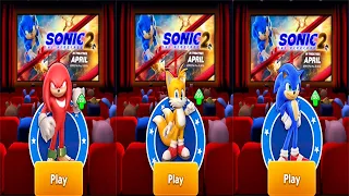 Sonic Dash - Movie Knuckles vs Movie Tails vs Movie Sonic from Sonic the Hedgehog Movie 2 - Gameplay