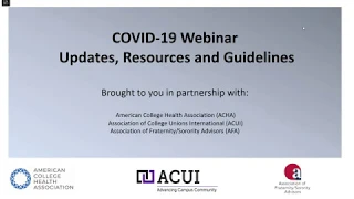 COVID-19 Webinar: Updates, Resources and Guidelines, March 18, 2020