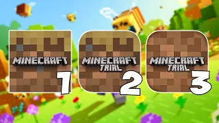 Minecraft Trial 1 VS Minecraft Trial 2 VS Minecraft Trial 3 - Which Version Is BETTER!!